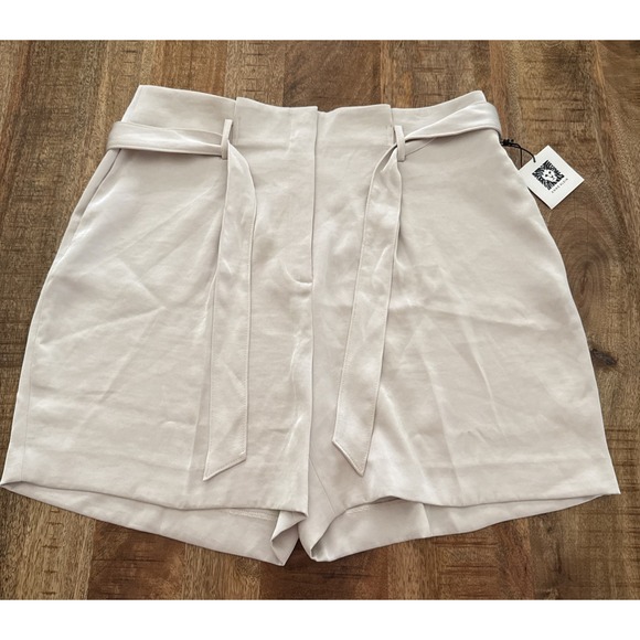 Anne Klein Pants - Anne Klein Womens 14 Light Parchment Tie Waist High Rise Shorts NWT $79